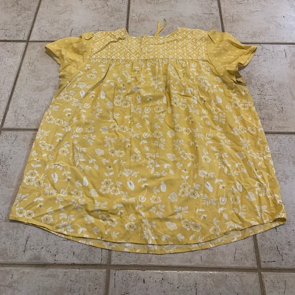 💜 Dalia Yellow Floral & Geometric Babydoll Top XXL - Picture 6 of 7